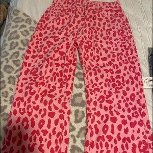 Pink leopard jeans